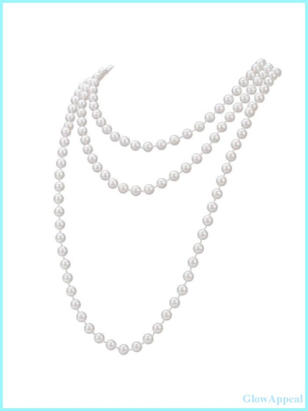Long Faux Pearl Strand Necklace 1920s Vintage Style 59in Costume Party